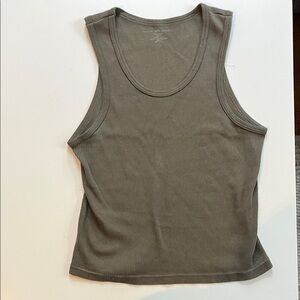 Brandy Melville Olive Ribbed Tank Top